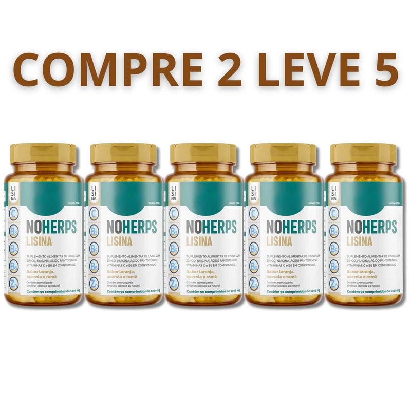 Noherps Lisina 60 Cápsulas - Segura Para Proteger Seus Lábios Contra a Herpes + Frete Grátis