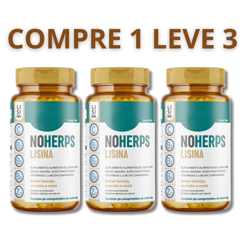 Noherps Lisina 60 Cápsulas - Segura Para Proteger Seus Lábios Contra a Herpes + Frete Grátis