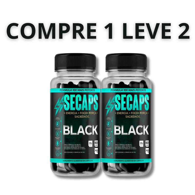 Secaps Black 60 Cápsulas - Sua Luta Contra a Balança Acaba Hoje + Frete Grátis