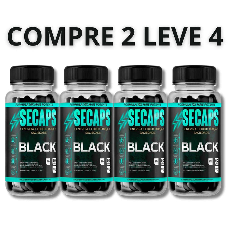 Secaps Black 60 Cápsulas - Sua Luta Contra a Balança Acaba Hoje + Frete Grátis